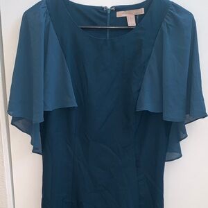Forever 21 Teal Dress with Cape Sleeves
